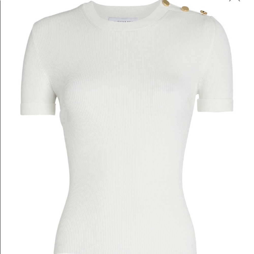 Intermix white tip with three gold buttons on side